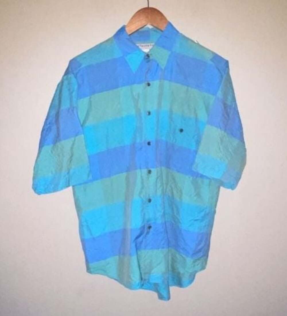 Nine Twenty East 100% Silk Short Sleeve Button Down Shirt Size S
